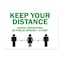 Signmission Public Safety Sign-Keep Your Distance Social Distance In Public Places, 12" H, A-1218-25454 A-1218-25454 - alternate 1